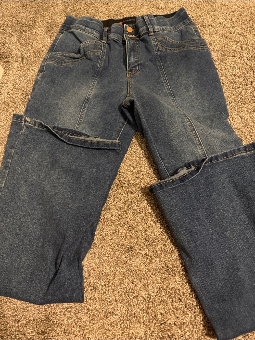 Womens Dark Blue Bootcut Denim Jeans - Mid Rise
